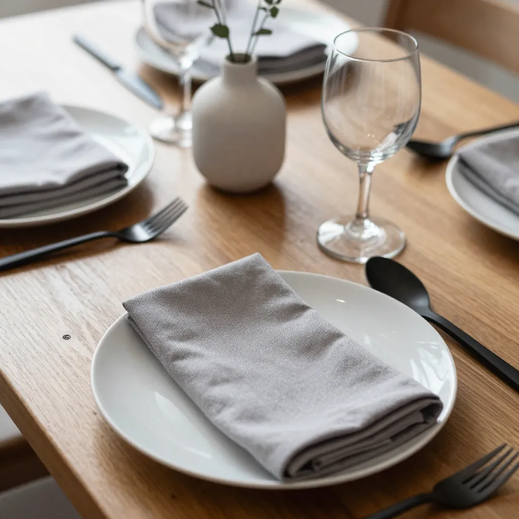 Tafelarrangements unter verschiedenen Lichtbedingungen