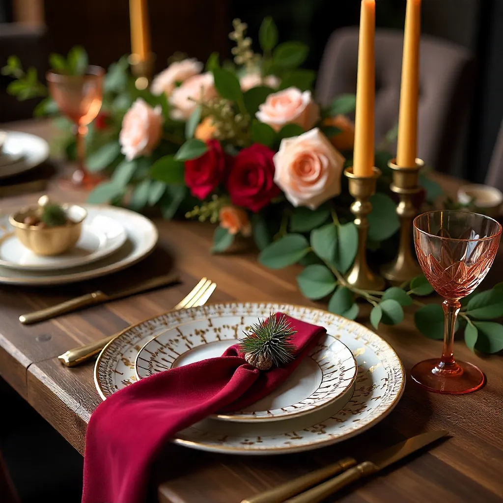 Tafelarrangement bei LED-Beleuchtung